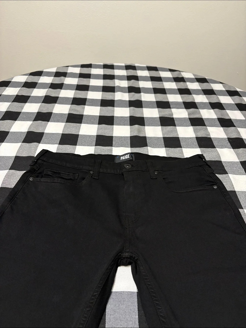 PAIGE Transcend Federal Slim Straight Jean Black Shadow Men Size 32 x 30 Stretch